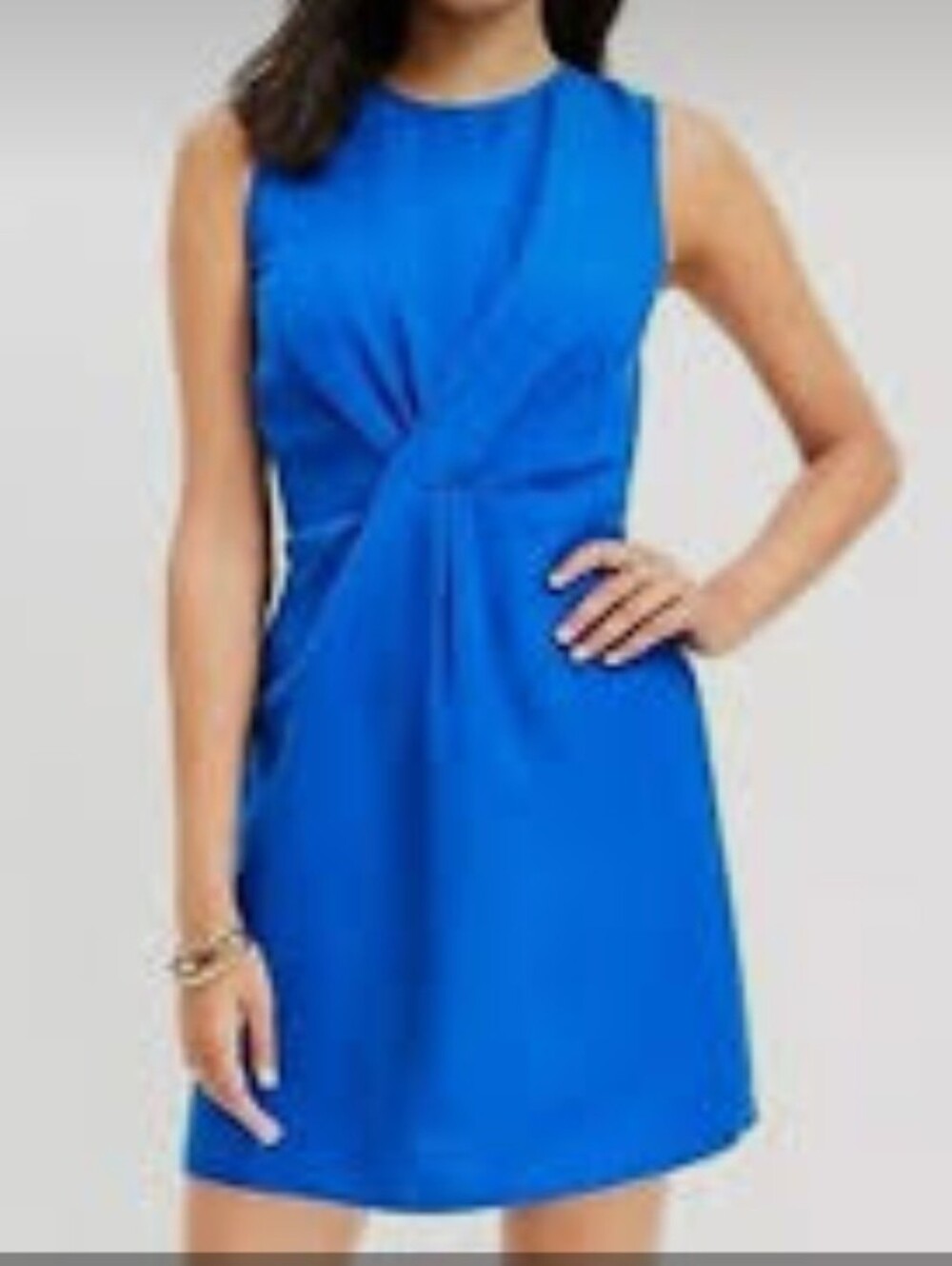 LOFT Royal Blue Twist-Front Midi Dress